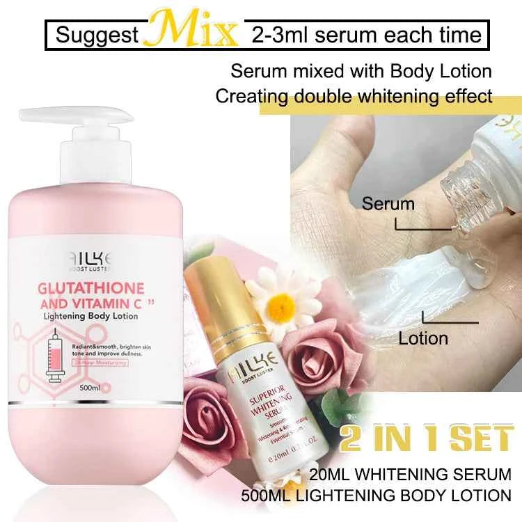 Image of AILKE Whitening Feuchtigkeitsspendende koreanische Gesichts- und Körperlotion, reduziert Melaninfalten, Vitamin C dunkle Flecken, entfernt Hautpflegecreme