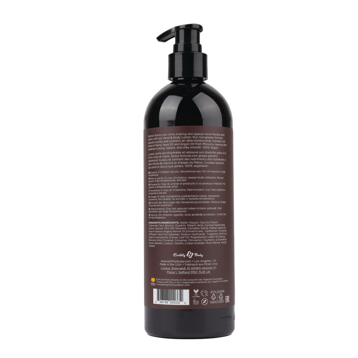 Image of Earthly Body Hemp Seed Hand & Body Lotion Nag Champa 16OZ-1