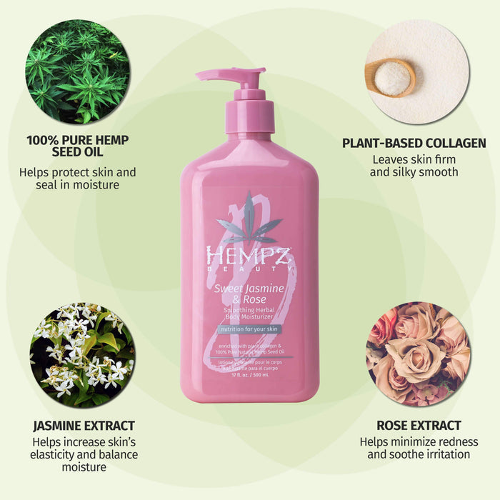 Image of Sweet Jasmine & Rose Collagen Infused Herbal Body Moisturizer 17oz.-1