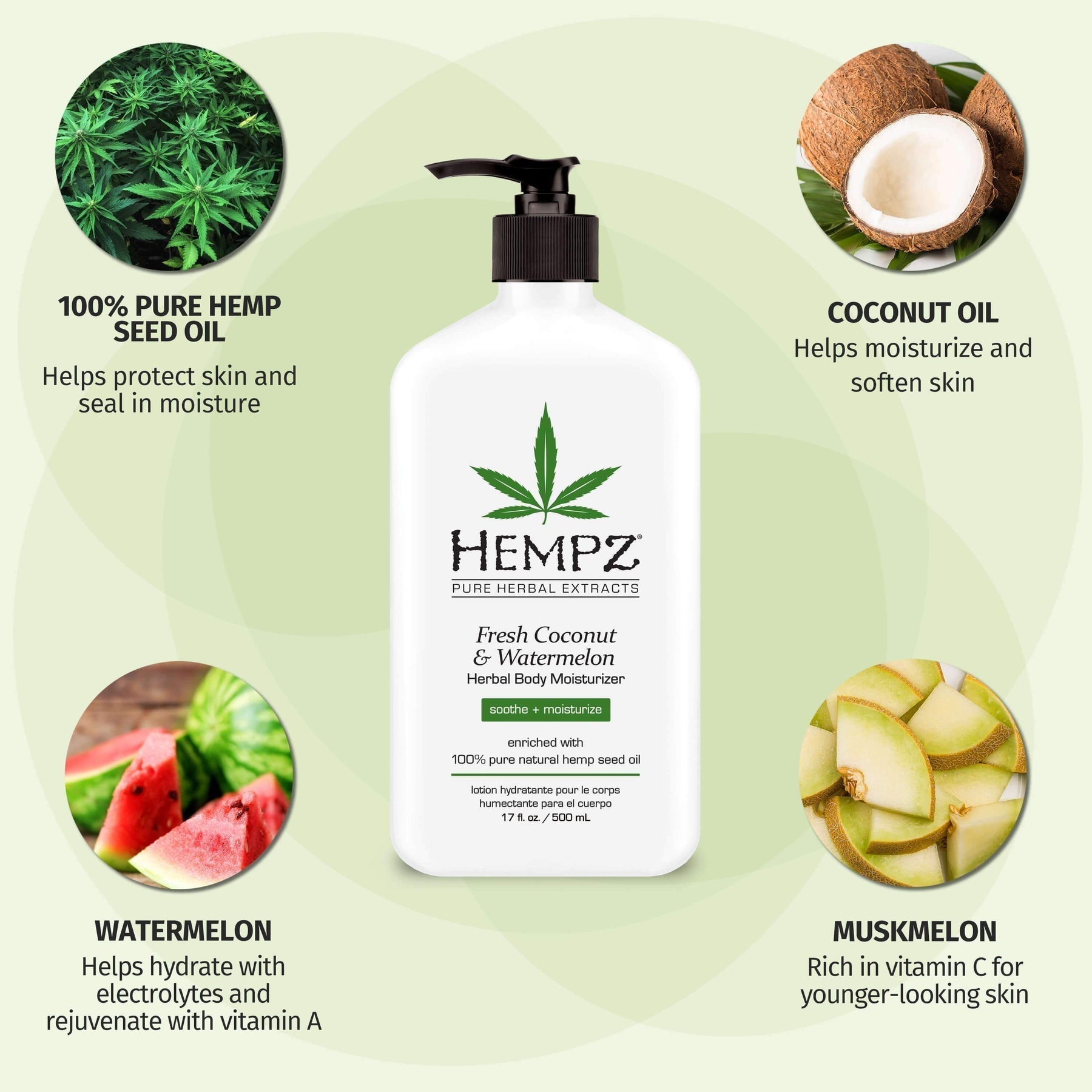 Image of Fresh Coconut & Watermelon Herbal Body Moisturizer 17 OZ.-1