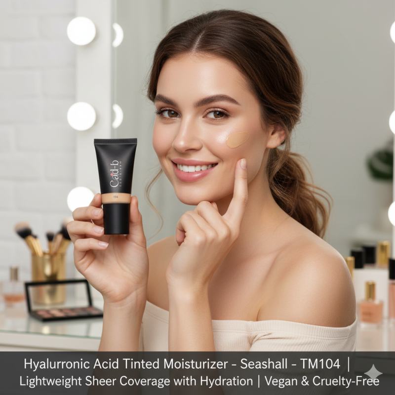 Image of Hyaluronic Acid Tinted Moisturizer – Seashell – TM104 | Lightweight Sheer Coverage with Hydration | Vegan & Cruelty-Free