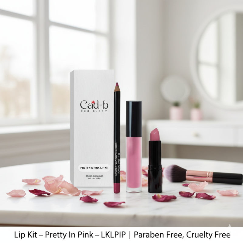 Image of Lip Kit – Pretty In Pink – LKLPIP | 3-Piece Lip Liner, Lipstick & Gloss Set | Paraben-Free, Cruelty-Free