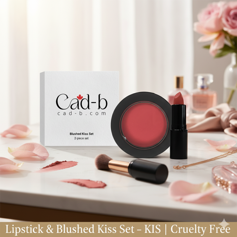 Image of Lipstick & Blushed Kiss Set – KIS | Mauve Lipstick & Guava Blush Duo – Cruelty Free Makeup