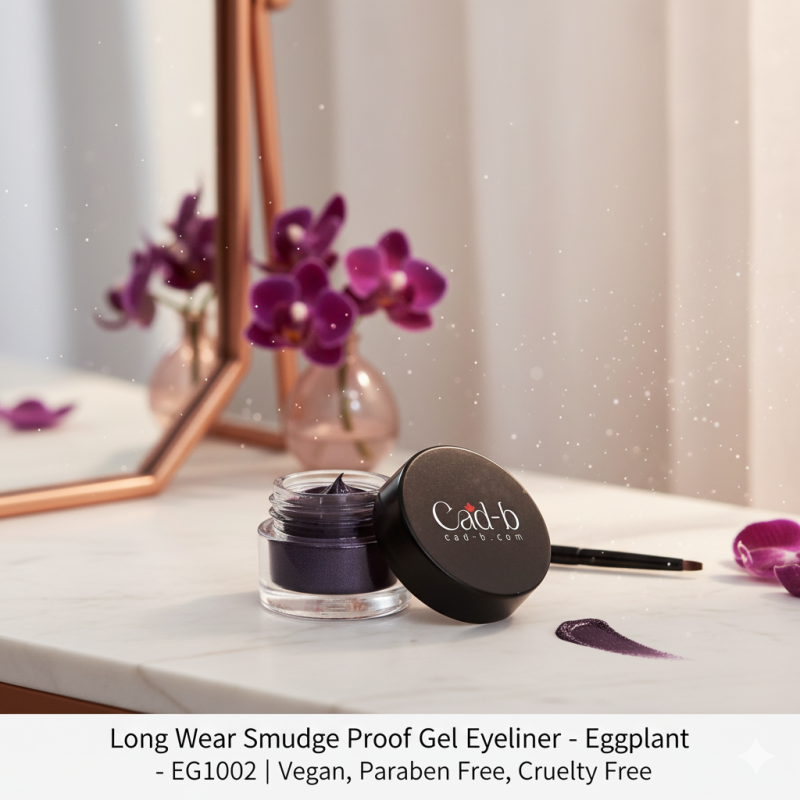 Image of Long Wear Smudge Proof Gel Eyeliner – Eggplant (EG1002) | Creamy, Waterproof Eye Liner | Vegan, Paraben-Free, Cruelty-Free