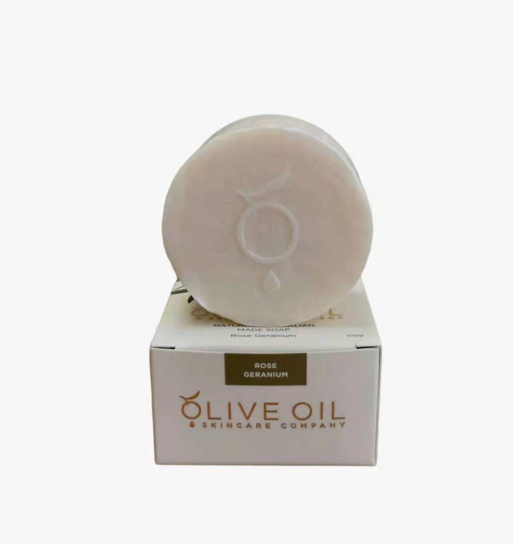 Image of Olive Oil Soap, All-Natural , Rose Geranium ,100g-2