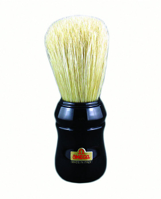 Image of OMG-10049B Omega Boar Bristle Shaving Brush, ABS Handle, Black-0