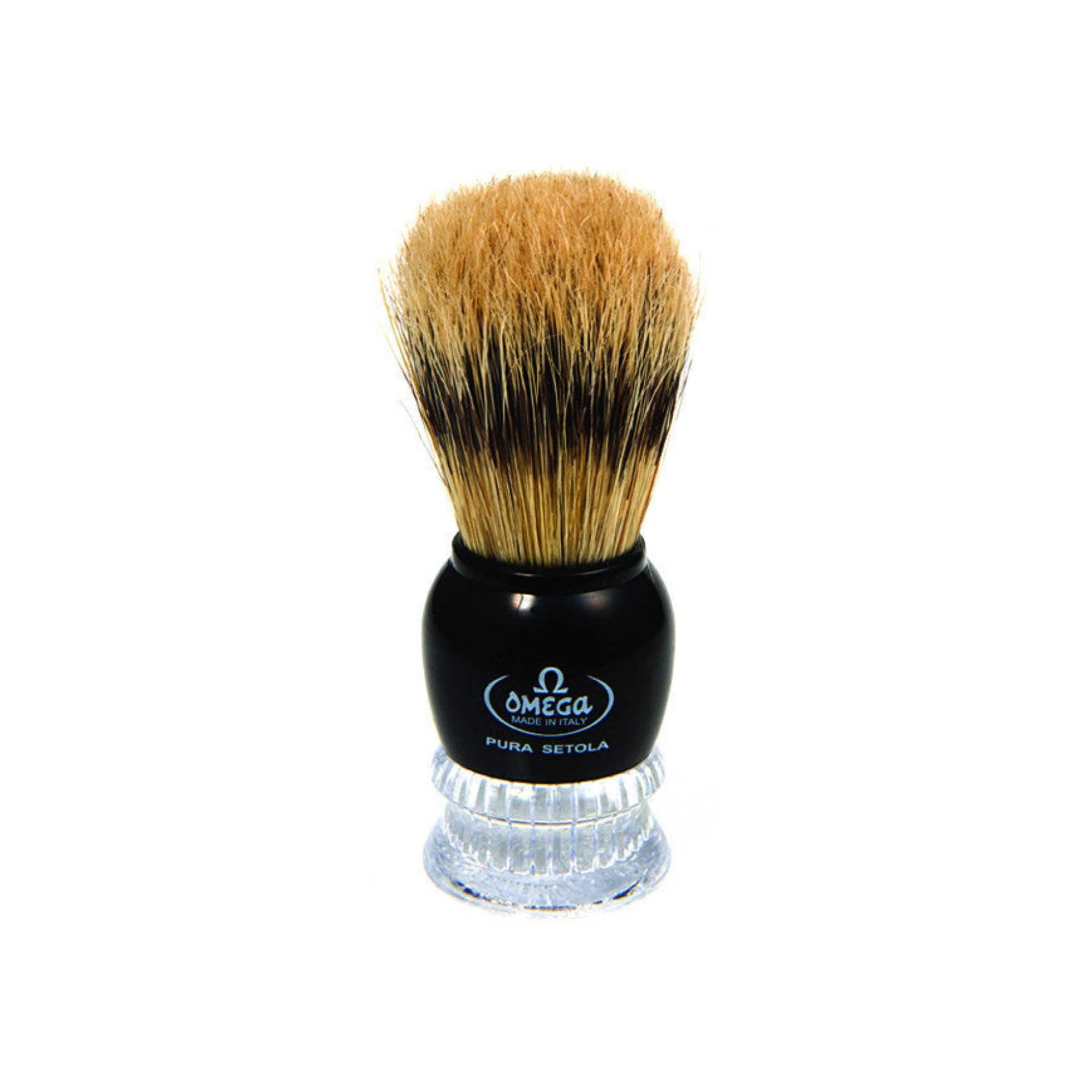 Image of Omega Boar Bristle Shaving Brush With Chromed ABS Handle-0