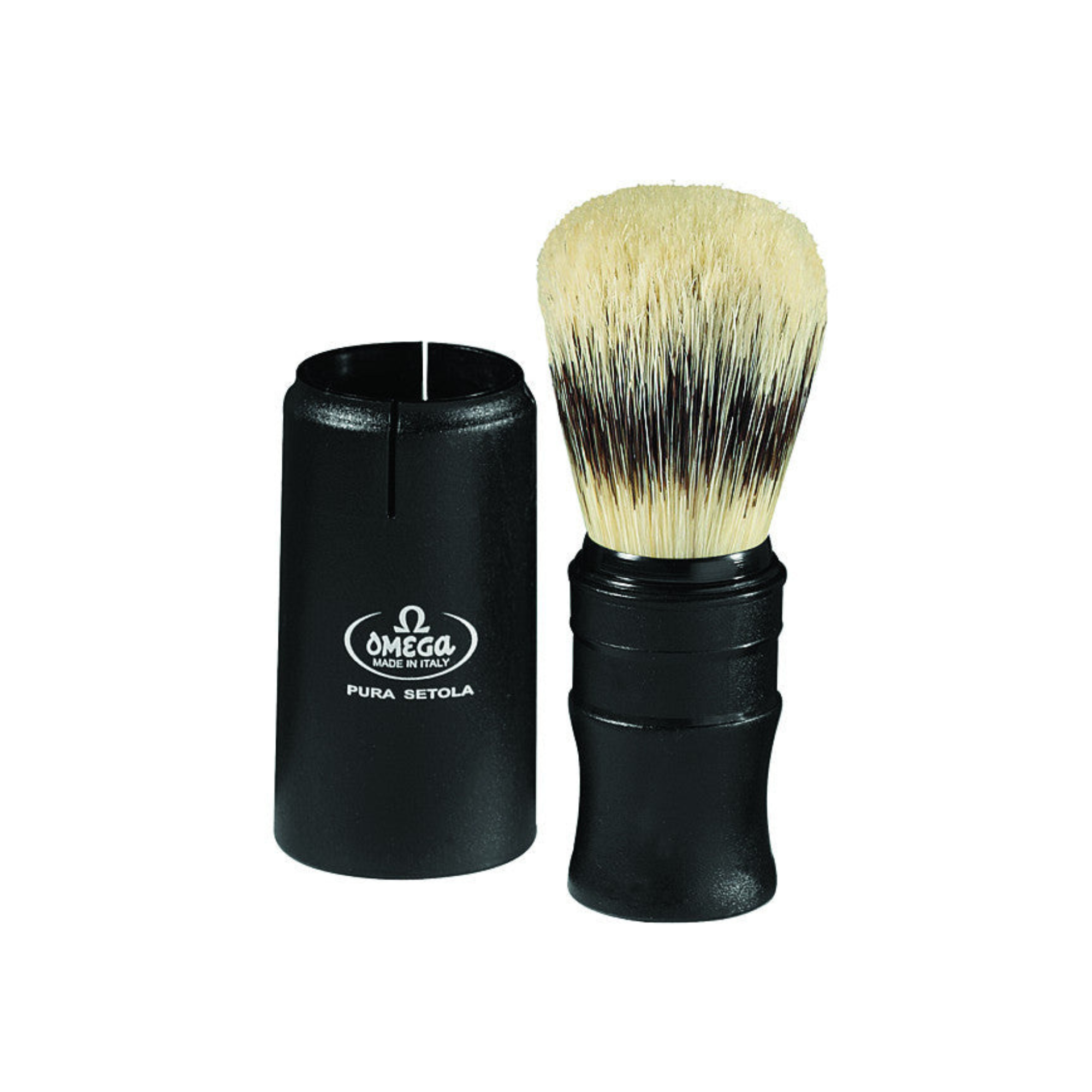 Image of Omega Sterilized Pure Bristles Shaving Brush, Plastic Handle-0