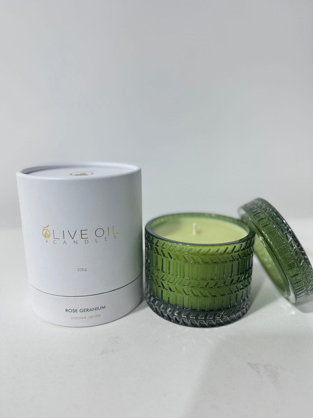 Image of Premium Olive Oil Candle, Rose Geranium 215g-2