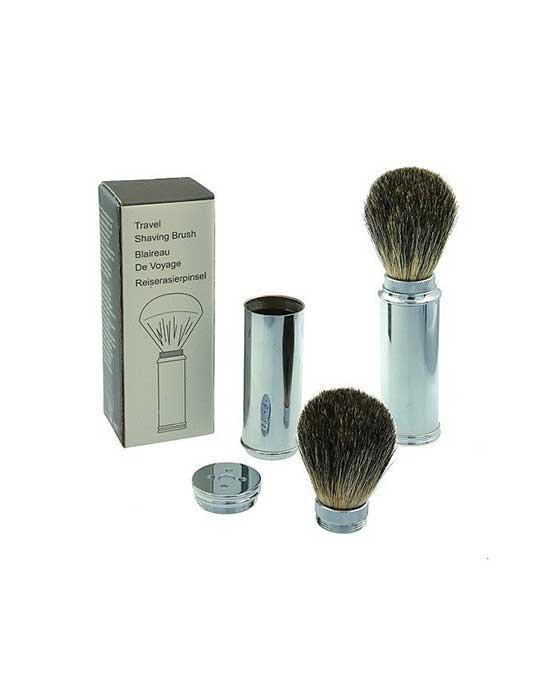 Image of PB-101 PureBadger Collection Travel Shave Brush, Brass with Badger Hair-0