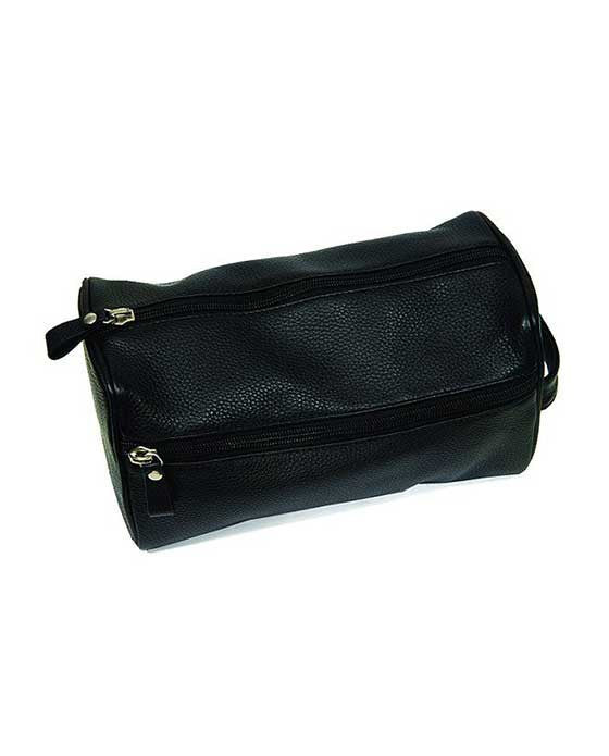 Image of PureBadger Black Pebble Leather Dopp Bag,useful for storing men's grooming tools for travel-0