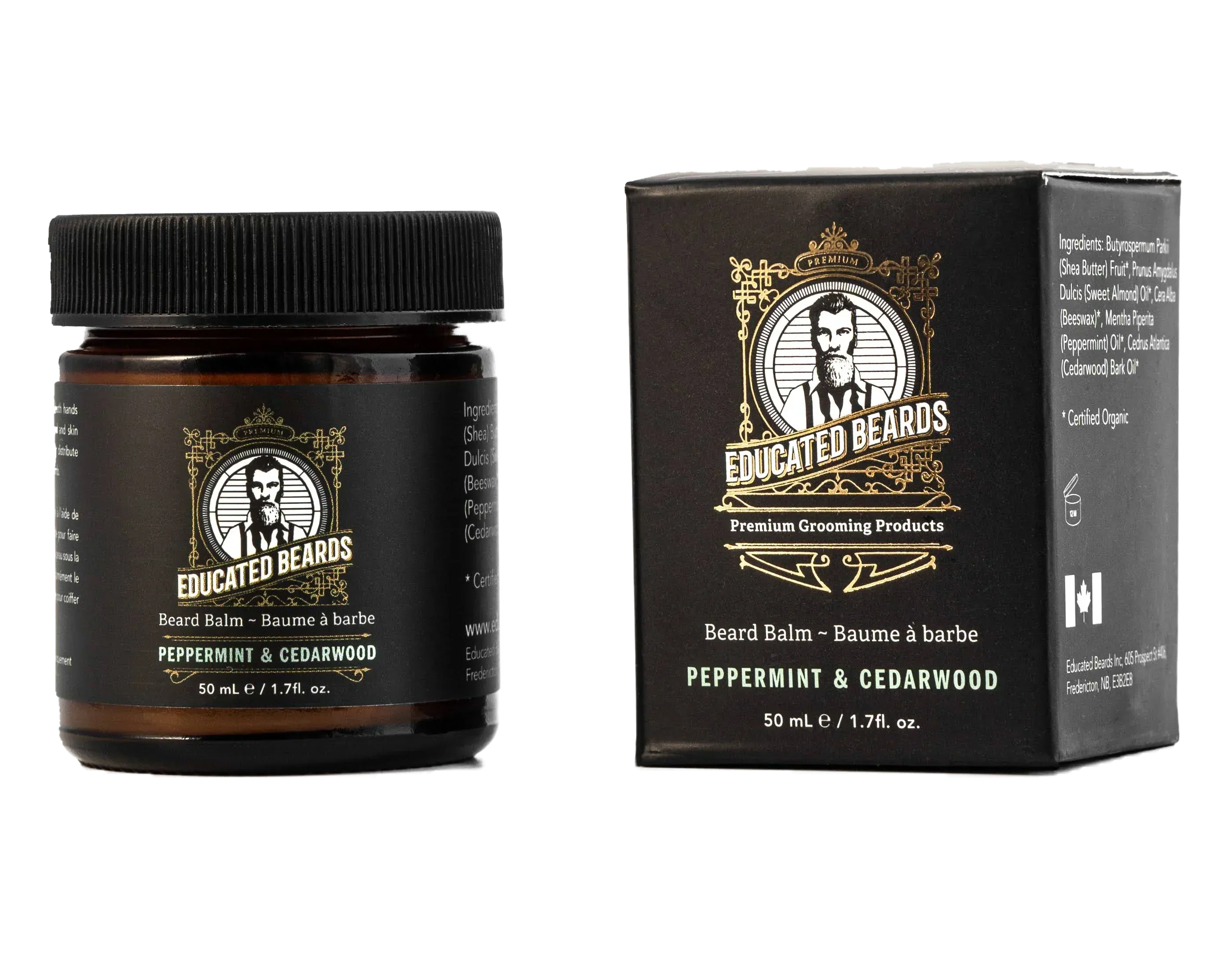 Image of Educated Beards Organic Beard Balm - Peppermint Cedarwood, 50ml-0