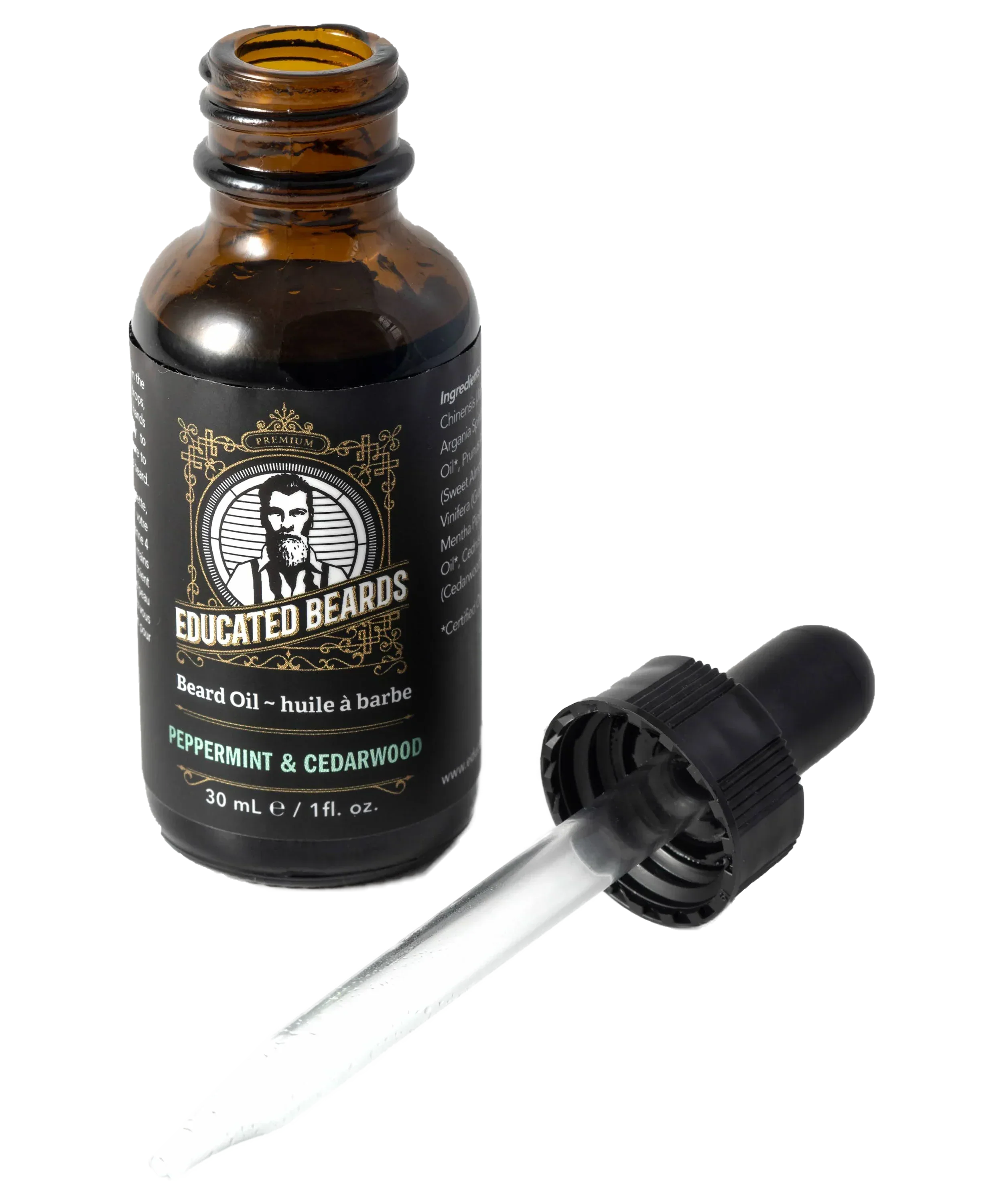 Image of Educated Beards Organic Beard Oil - Peppermint Cedarwood, 30ml-1