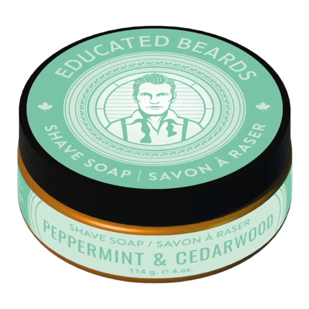 Image of Educated Beards Peppermint Cedarwood Shave Soap 114g-0