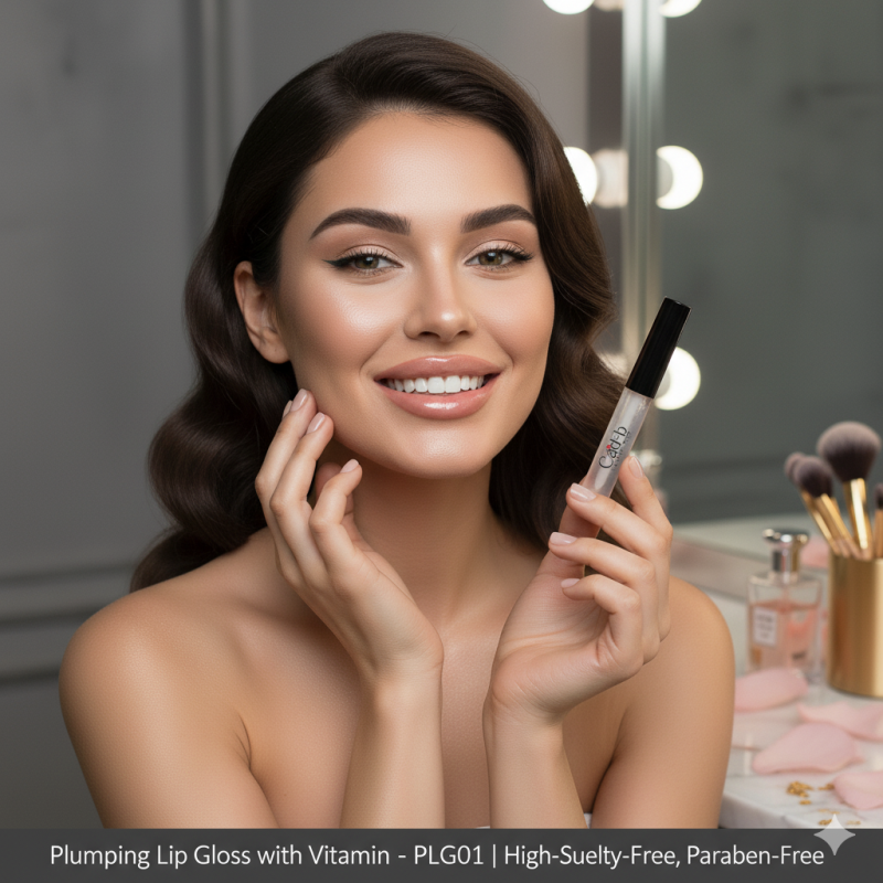 Image of Plumping Lip Gloss with Vitamin E – PLG01 | High-Shine, Cruelty-Free, Paraben-Free