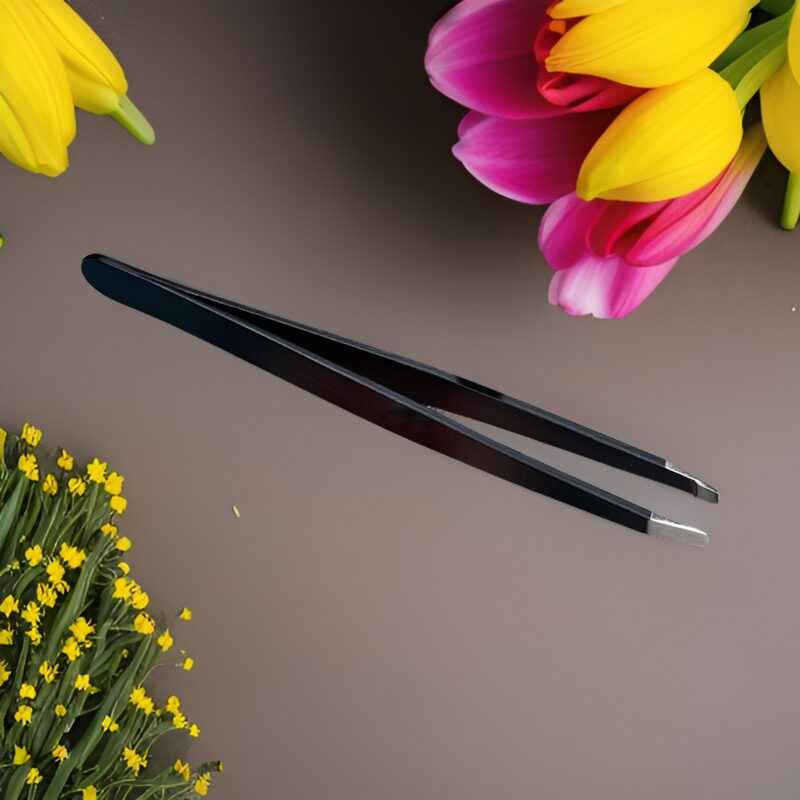 Image of Precision Tweezers for Perfect Brows – Slanted Tip, Stainless Steel & Pro Control | Cruelty Free, Organic, Paraben Free, Vegan