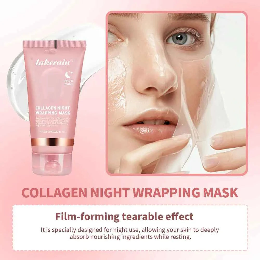 Image of 4 teile/satz Kollagen Gelee Creme Peel-Off Maske Lachs Kollagen essenz Kollagen Über Nacht Gesichtsmaske Verpackung Straffende Feuchtigkeitsspendende