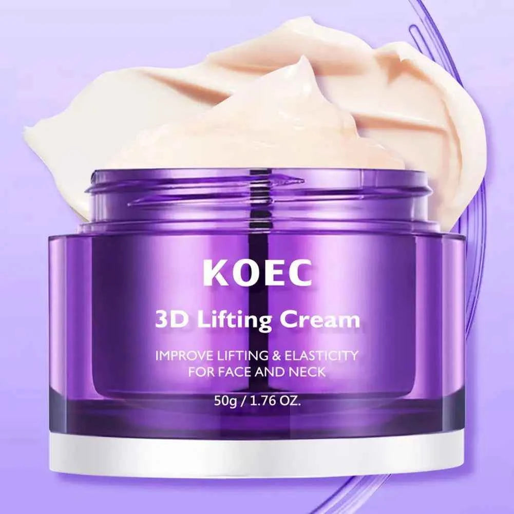 Image of KOEC 3D Lifting Gesichts- und Halscreme - Tiefenwirksame Feuchtigkeitspflege, straffend, nährend, verbessert die Elastizität, koreanische Hautpflege für alle Hauttypen
