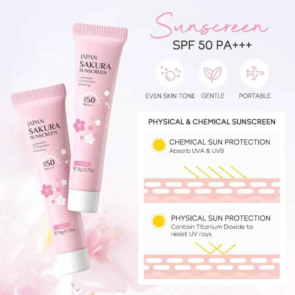 Image of Sakura Hautpflege-Sets & Kits mit Reinigungs mittel, Serum, Augen creme, Essenz creme Schönheits produkte für Frauen Geschenks ets Routine-Reiseset