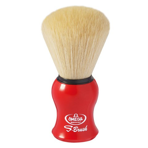 Image of Omega S-Brush synthetic fiber shaving brush, ABS plastic handle. Assorted colors-1