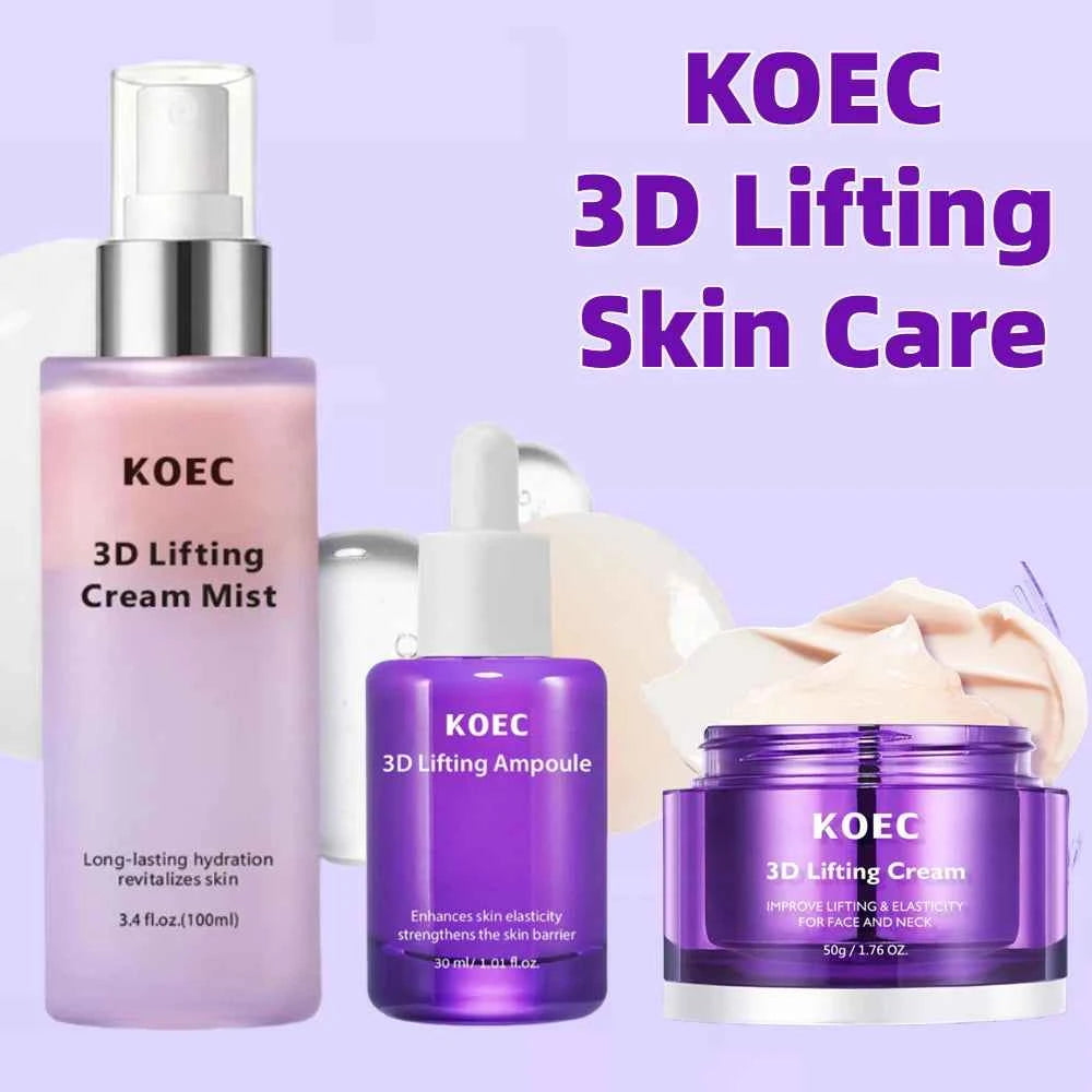 Image of KOEC 3D Lifting Gesichts- und Halscreme - Tiefenwirksame Feuchtigkeitspflege, straffend, nährend, verbessert die Elastizität, koreanische Hautpflege für alle Hauttypen