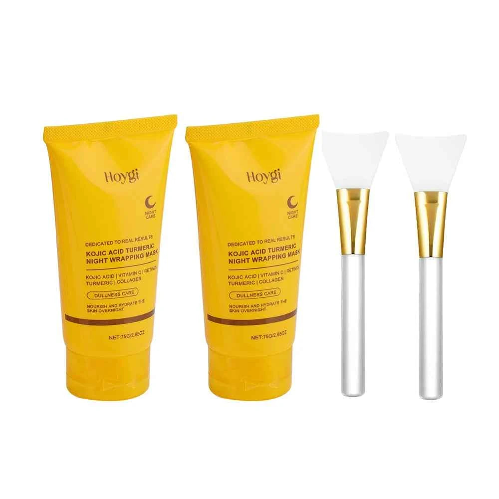 Image of 2 Stück Kollagen-Gesichtsmaske zum Abziehen, Tiefenreinigung, Poren, Ölkontrolle, Kurkuma, Verpackung, Nacht-Gesichtsmaske