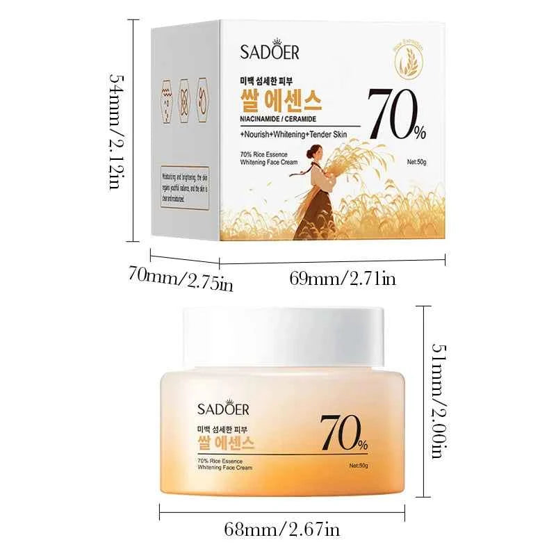 Image of SADOER Rice Essence Gesichtscreme, aufhellend, feuchtigkeitsspendend, nährend, Anti-Aging, Anti-Falten-Gesichtscreme, koreanische Hautpflegekosmetik