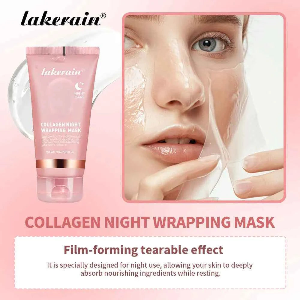 Image of Hydrolysierte Kollagen-Übernachtungsverpackung, abziehbare Gesichtsmaske, Anti-Falten, verkleinert die Poren, Aufhellung für fettige/stumpfe Haut