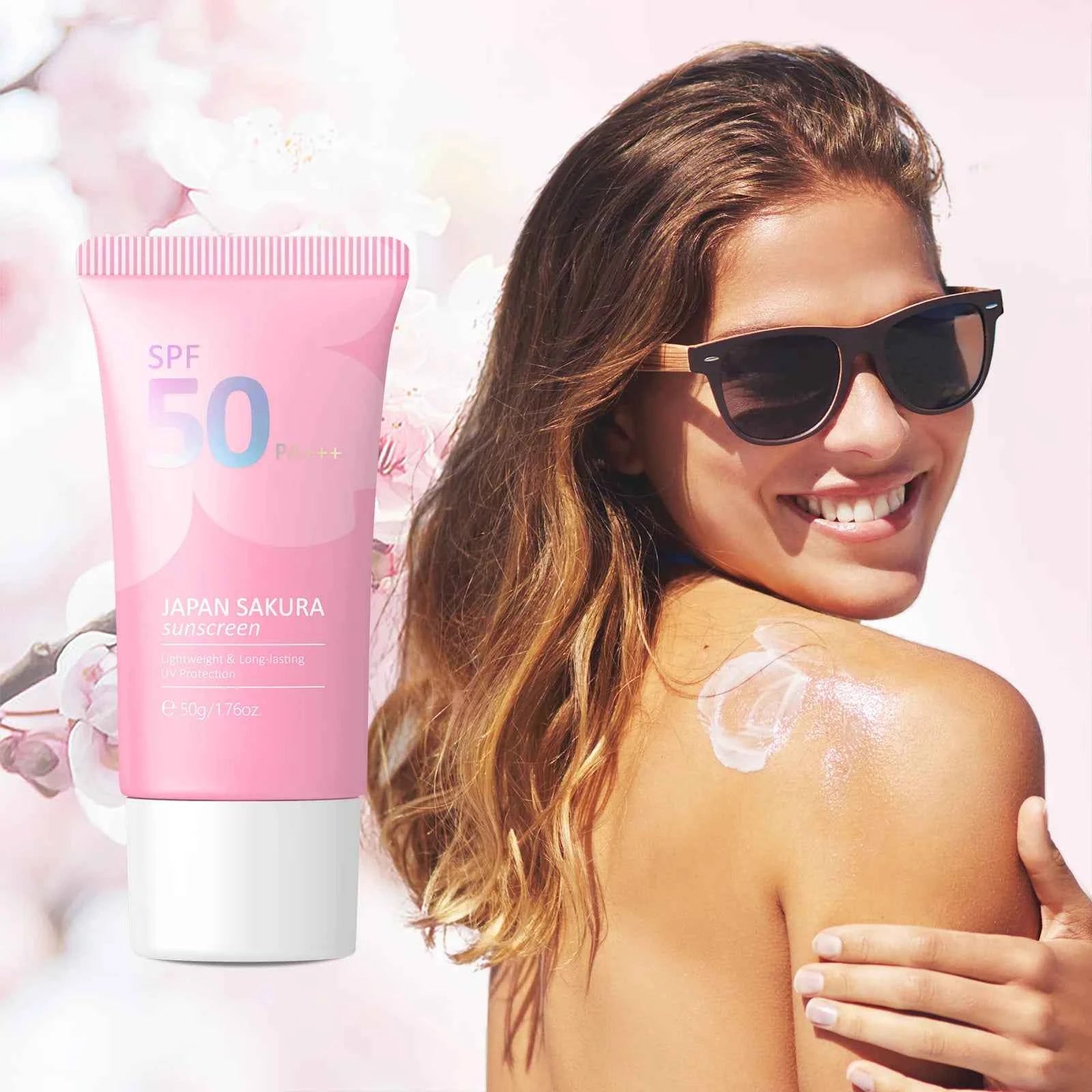 Image of Sakura Gesichtsreiniger Koreanisches Gesichtsserum Peeling Peeling Gel Befeuchten Toner Augencreme Sonnencreme Kosmetik Hautpflegeset