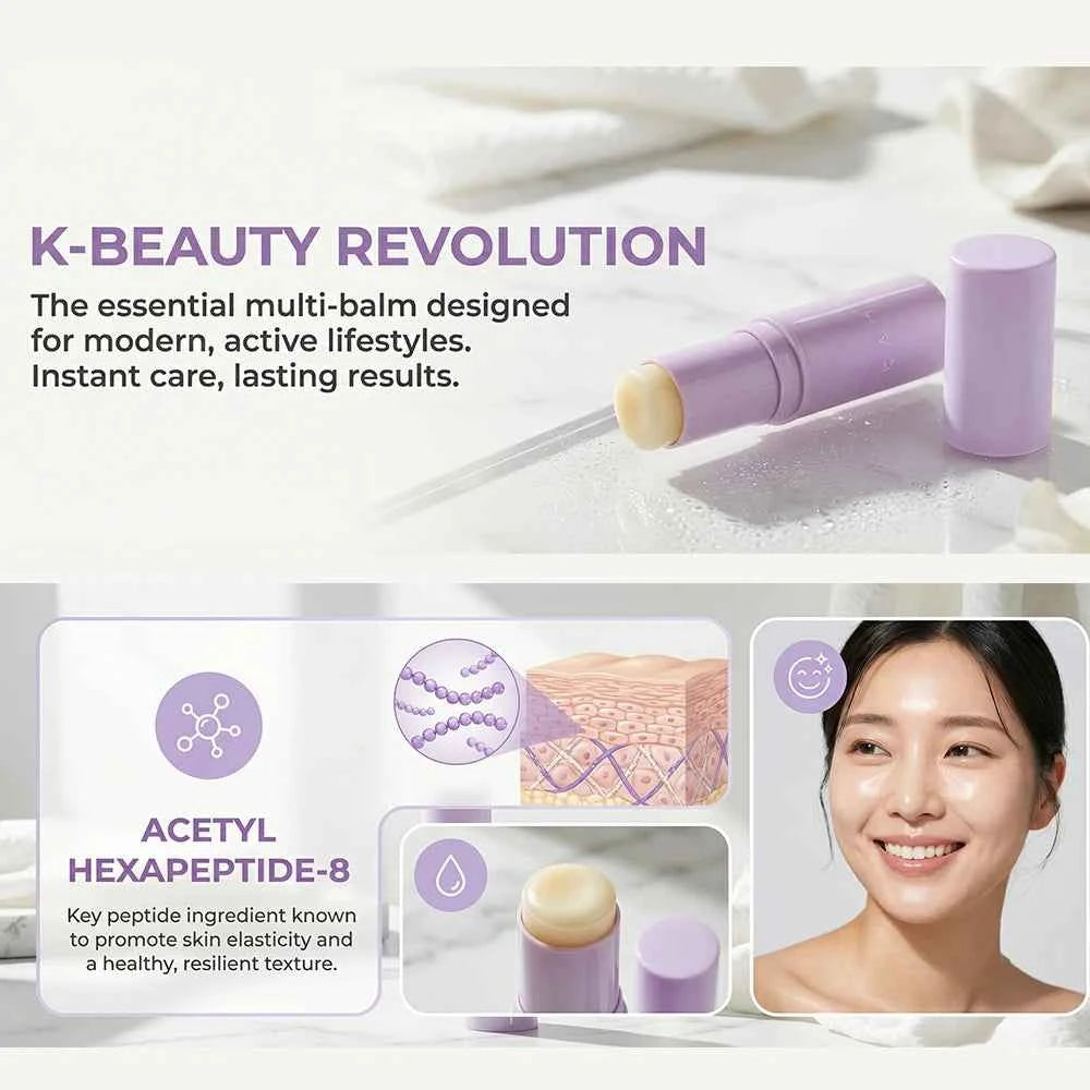 Image of KAHI Augenbalsam-Stift Acetyl Hexapeptid 8 gegen Augenringe Faltenreduktion Schwellungen Pflege Metallkopf-Massage Koreanische Hautpflege