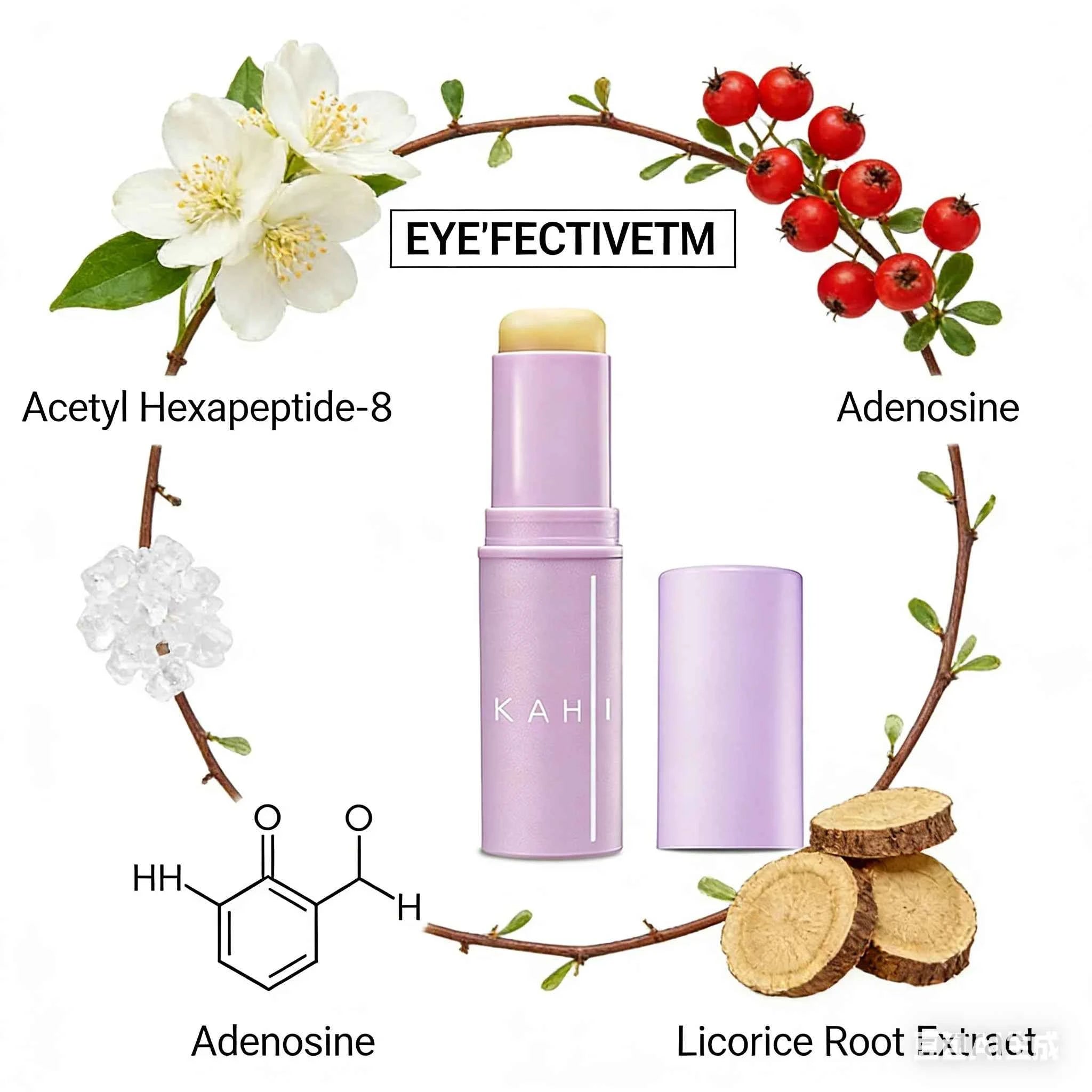 Image of KAHI Augenbalsam-Stift Acetyl Hexapeptid 8 gegen Augenringe Faltenreduktion Schwellungen Pflege Metallkopf-Massage Koreanische Hautpflege
