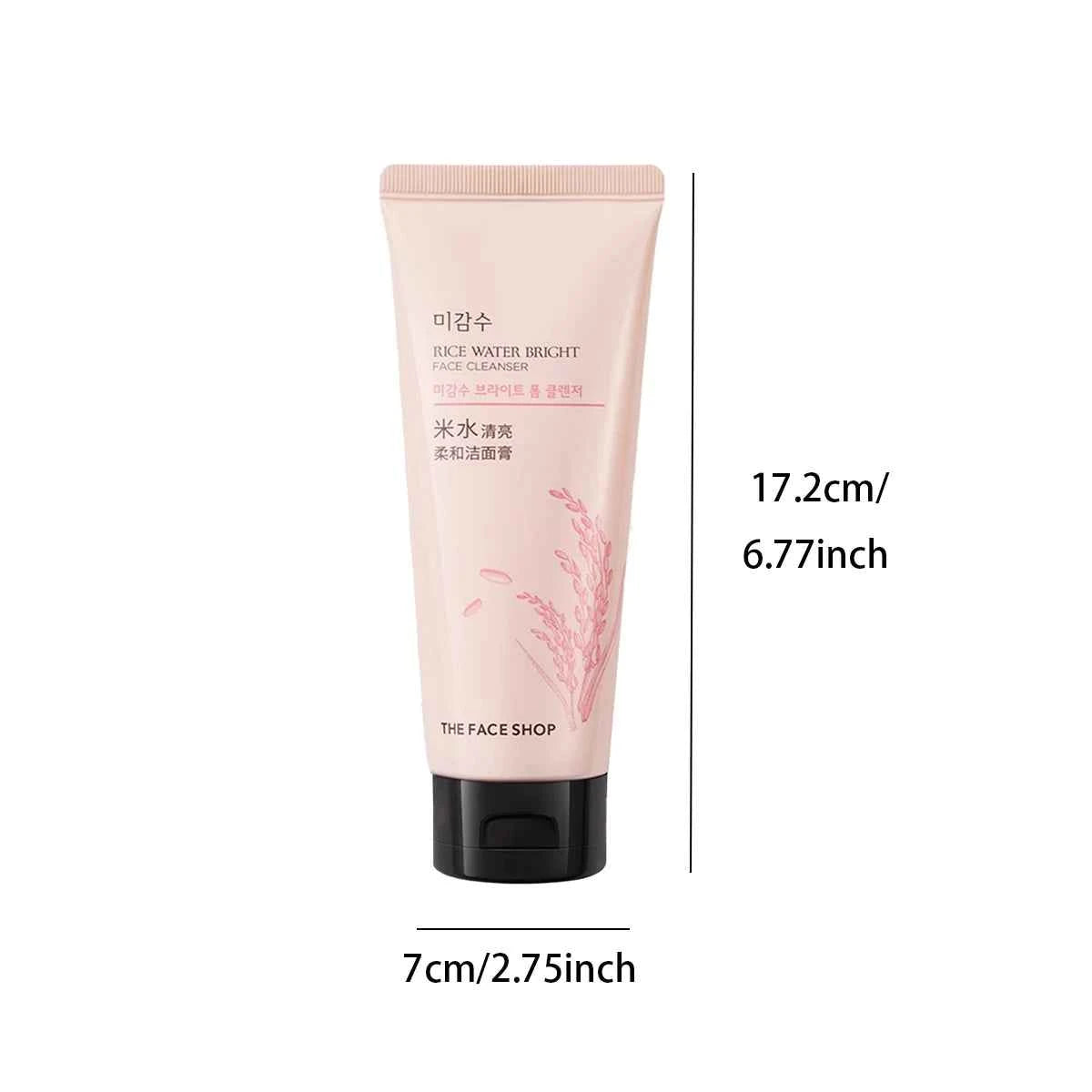 Image of THE FACE SHOP RICE WATER BRIGHT FACE CLEANSER 150 g, glatte und satte Schaumstoffe, sanft und nicht straffend, feuchtigkeitsspendend, K-Beauty, koreanisches Make-up