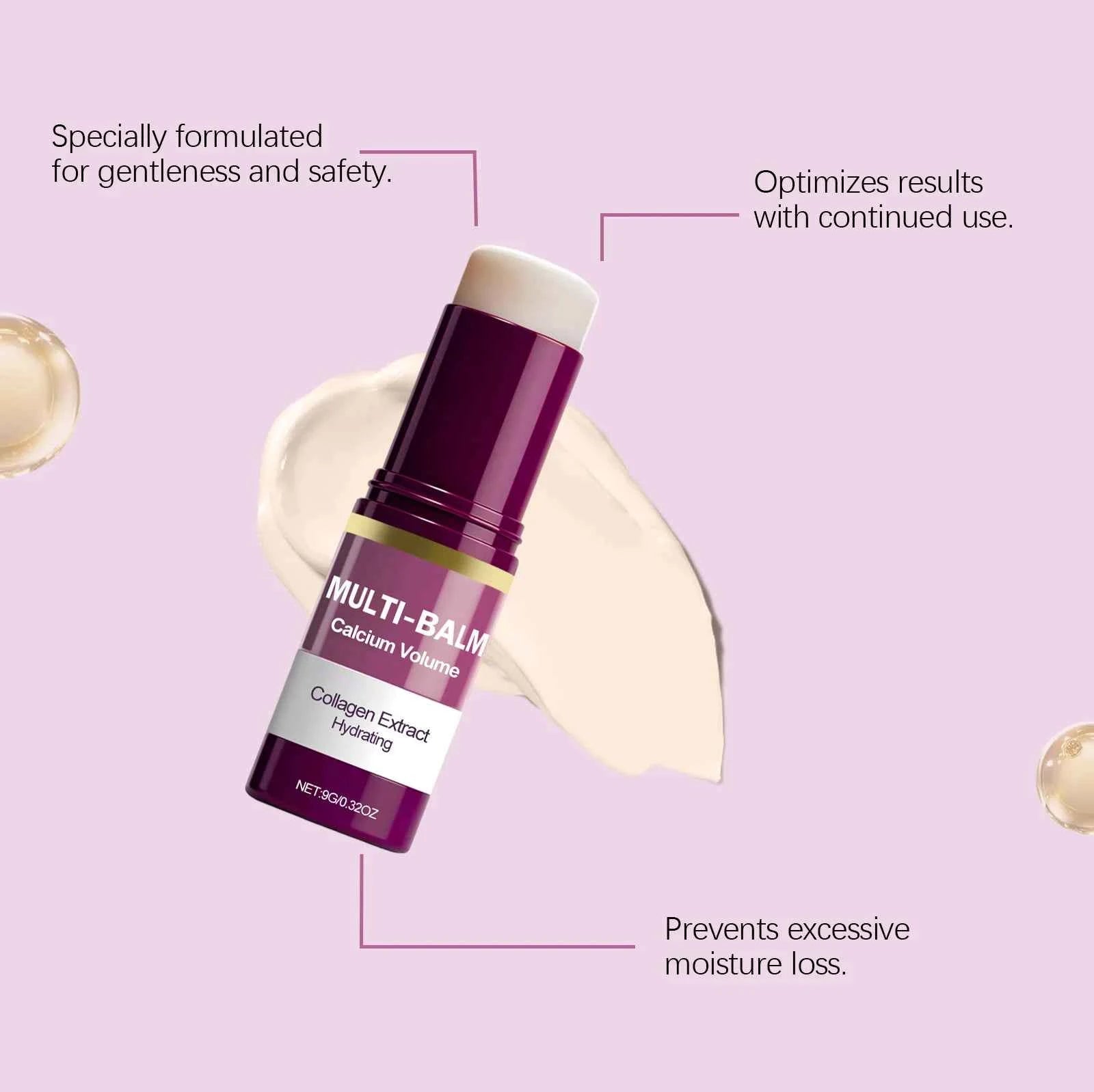 Image of Koreanischer Calcium-Volumen-Multi-Balm-Stick - Feuchtigkeitsspendender & Straffender Stick Anti-Falten-Pflege Kollagen-Angereicherte Vor-Make-up-Feuchtigkeitscreme
