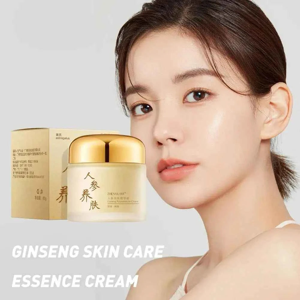 Image of Ginseng-Gesichtscreme, Anti-Falten, feuchtigkeitsspendend, glättendes Ginseng-Serum, Anti-Aging, reduziert feine Linien, Feuchtigkeitscreme, Hautpflege, 60 g