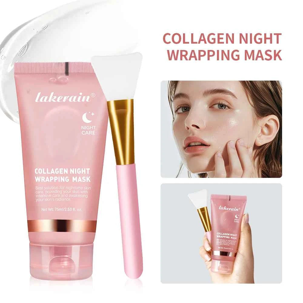 Image of 4 teile/satz Kollagen Gelee Creme Peel-Off Maske Lachs Kollagen essenz Kollagen Über Nacht Gesichtsmaske Verpackung Straffende Feuchtigkeitsspendende