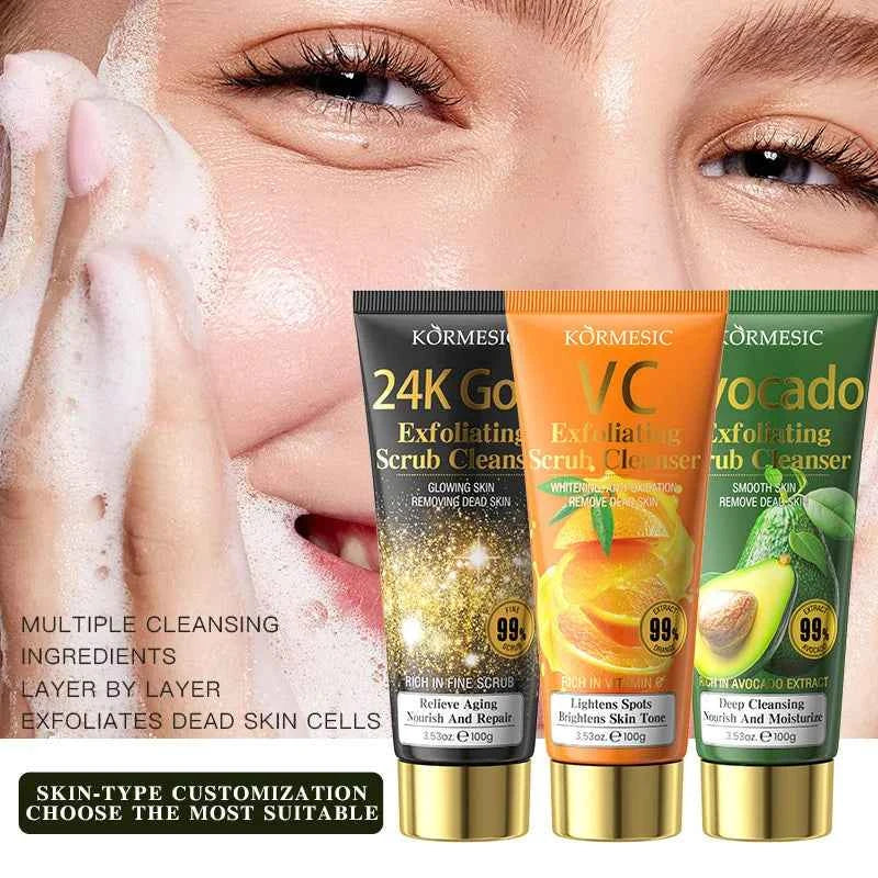 Image of KORMESIC 24K Gold Exfolierender Gesichtsreiniger Feuchtigkeitsspendende Ölkontrolle Reinigender Hautwaschschaum Gesichtspflege