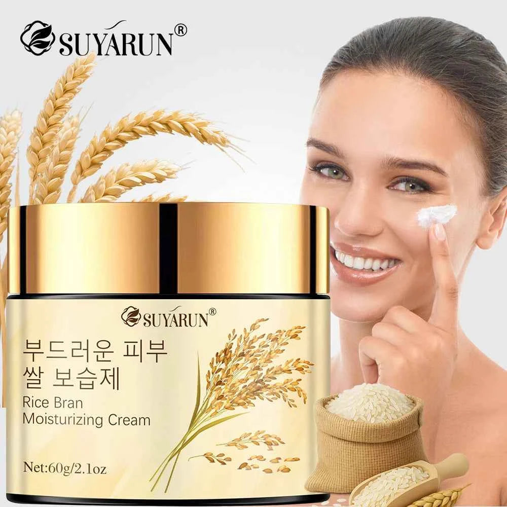Image of SUYARUN Korean Rice Extract Feuchtigkeitsspendende Gesichtscreme, 24-Stunden-Feuchtigkeit – aufhellende, nährende Hautpflege für trockene, empfindliche Haut, alle Arten