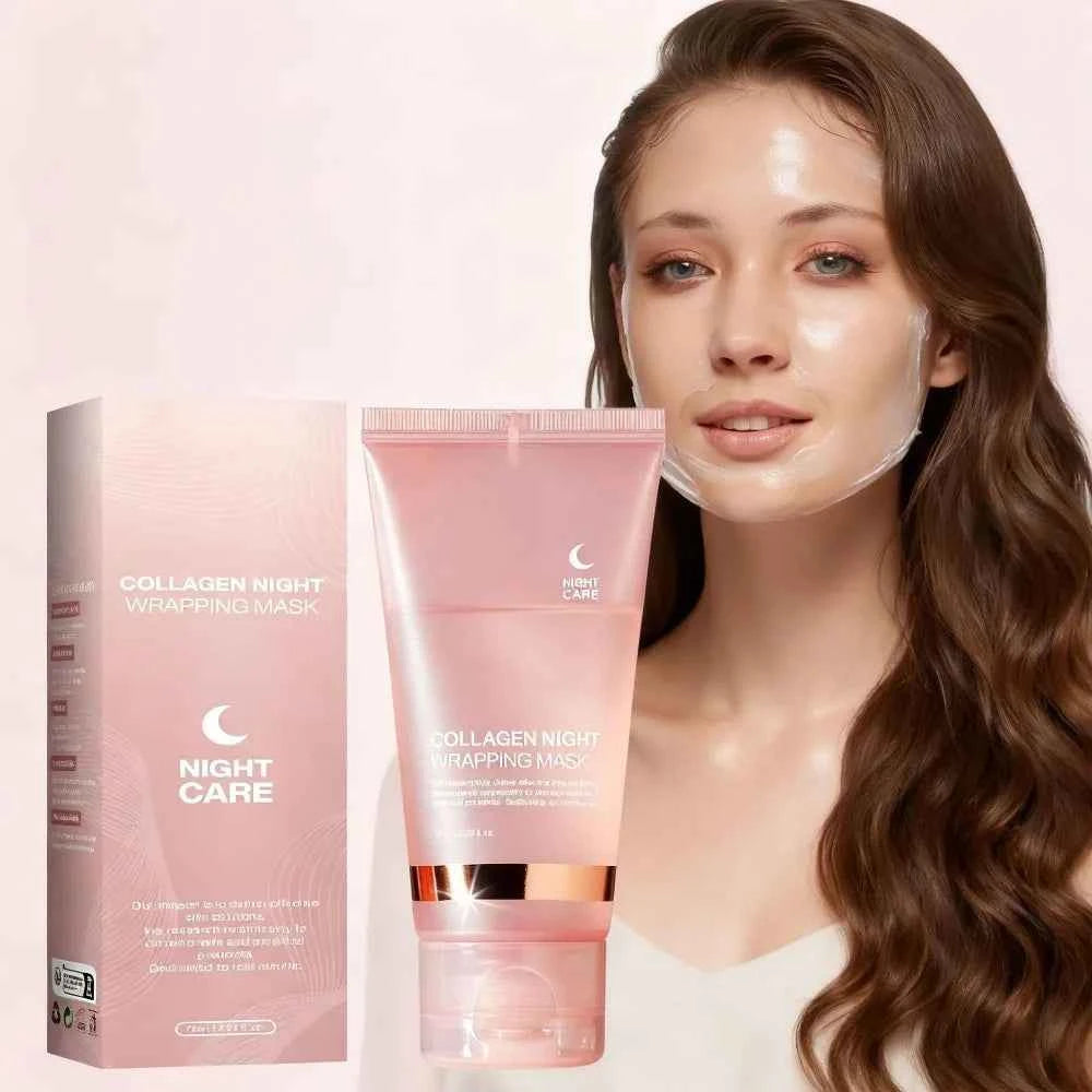Image of Koreanische Nachtkollagen-Schlafmaske: Strafft sanft, reduziert Schwellungen für raffinierte Konturen und glasähnliche Haut