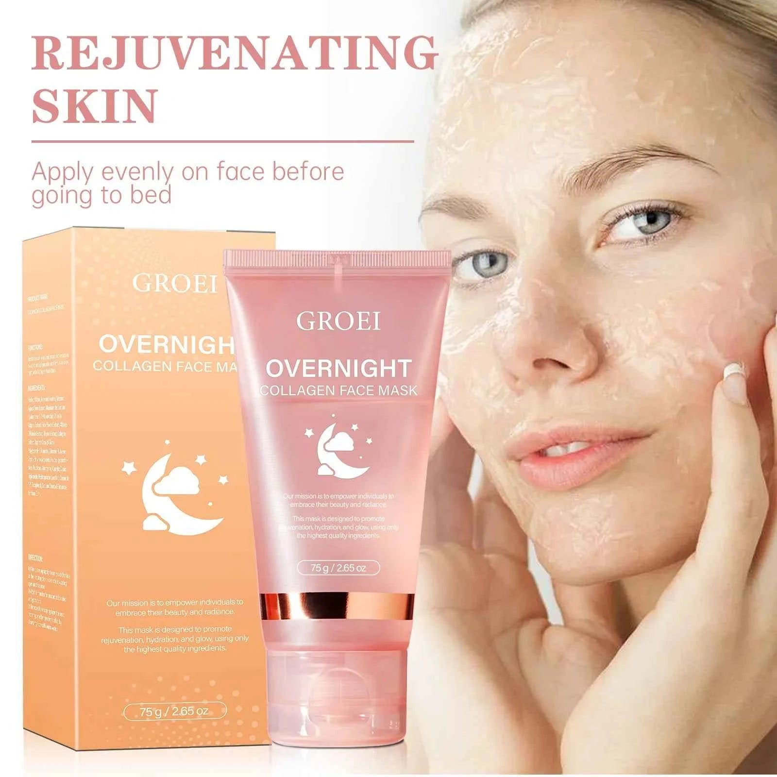 Image of Koreanische Tiefe Kollagen Maske Pack Nacht Wrapping Frau Übernachtung Haut Peel Off Maske Anti Falten Heben Gesichtsmaske Hautpflege