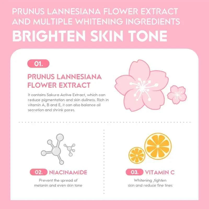 Image of LAIKOU 60g Japan Sakura Essenz Creme Kirschblüte Gesichts Creme Feuchtigkeits Anti Falten Anti Aging Erhellen Haut Hautpflege
