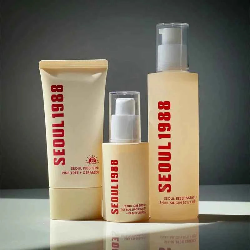 Image of Koreanische Seoul 1988, Augencreme, Schneckenschleim, Hautpflege-Set, Aufhellung, fermentierte Reiscreme, Vitamin C, Retinol, Ginseng-Serum, Marken-Hautpflege