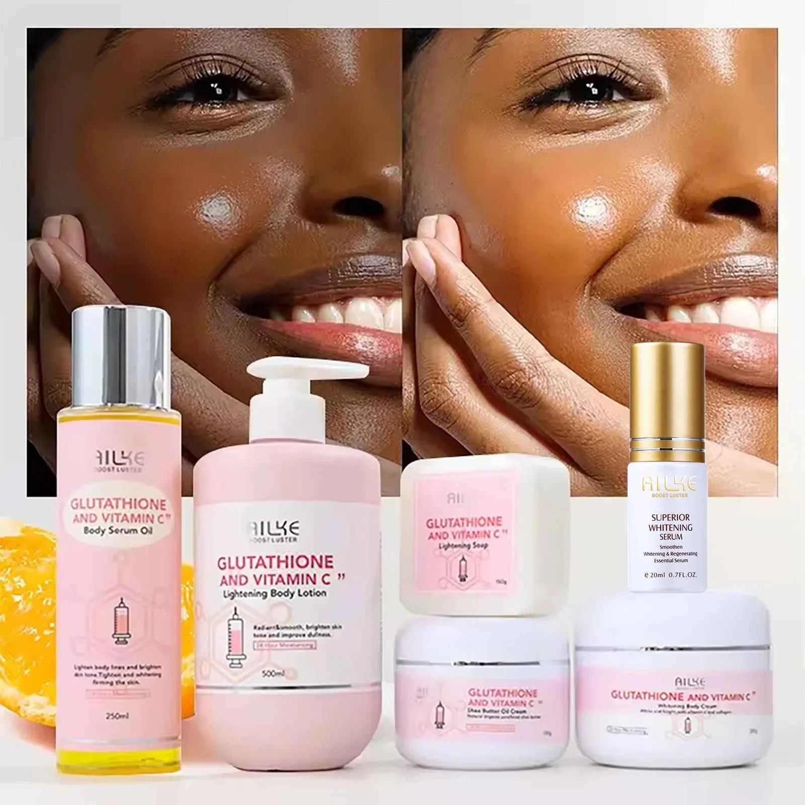 Image of AILKE Whitening Feuchtigkeitsspendende koreanische Gesichts- und Körperlotion, reduziert Melaninfalten, Vitamin C dunkle Flecken, entfernt Hautpflegecreme