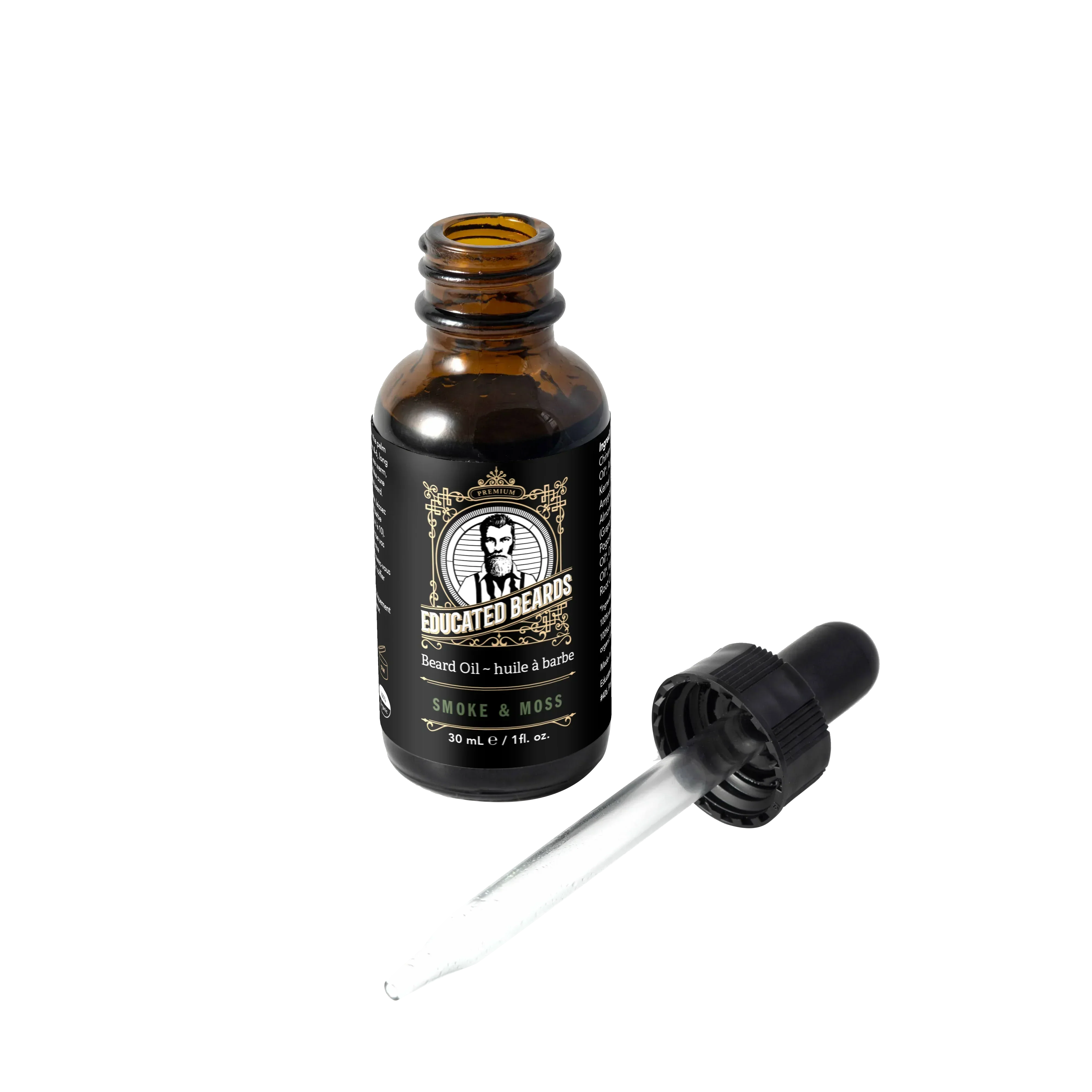 Image of Educated Beards Organic Beard Oil - Smoke & Moss, 30ml-1