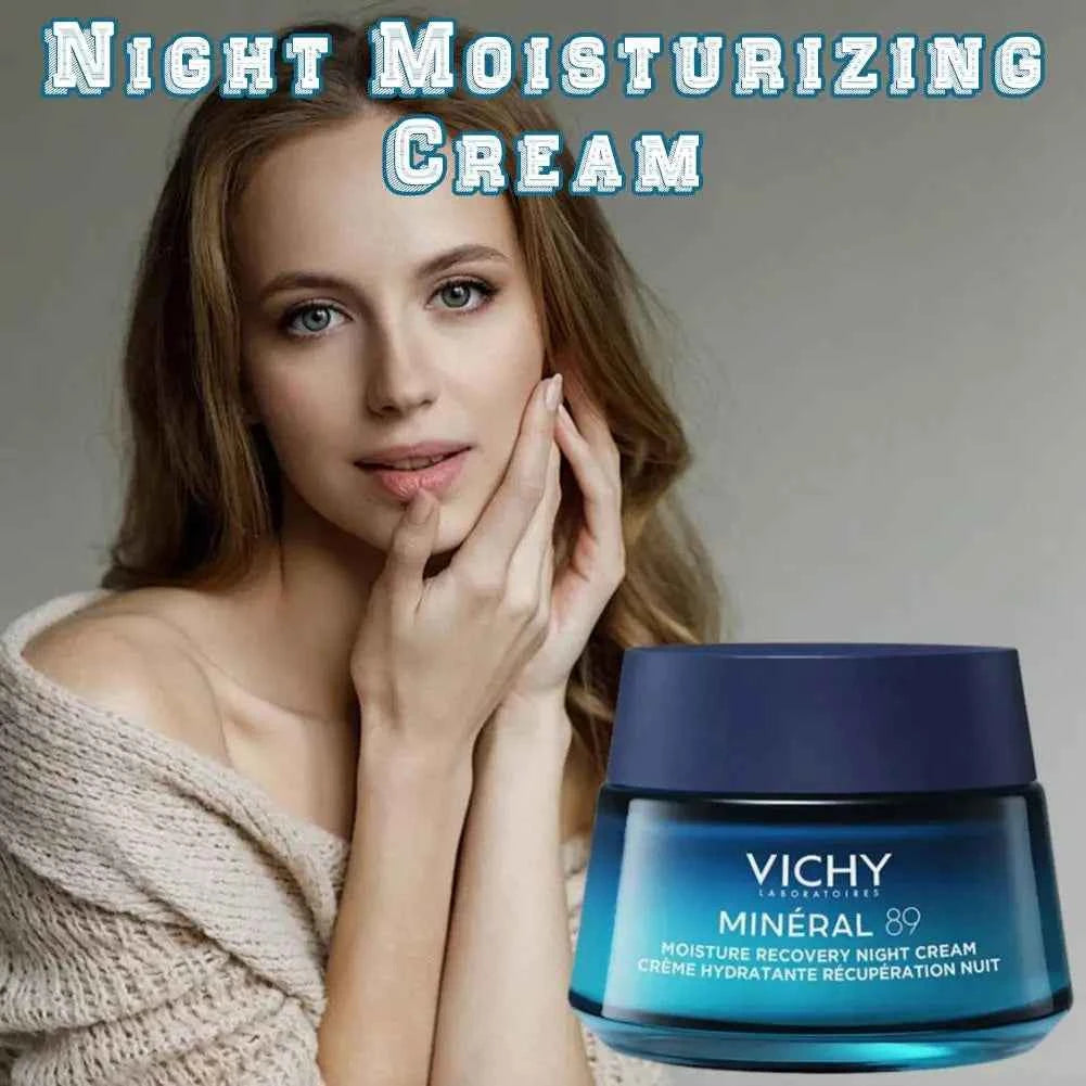 Image of Korea Vichy Gesichtscreme mit Reiner Hyaluronsäure, Mineralische Tiefenhydratation, Anti-Falten, Anti-Aging, Reparatur, Glättende Nacht-Hautpflege