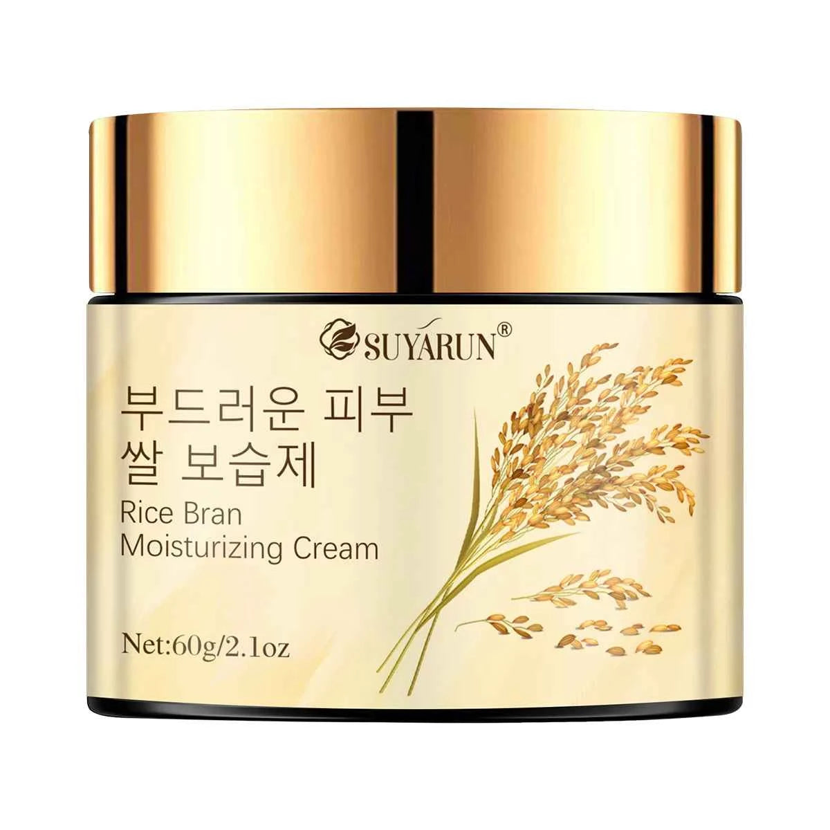 Image of SUYARUN Korean Rice Extract Feuchtigkeitsspendende Gesichtscreme, 24-Stunden-Feuchtigkeit – aufhellende, nährende Hautpflege für trockene, empfindliche Haut, alle Arten
