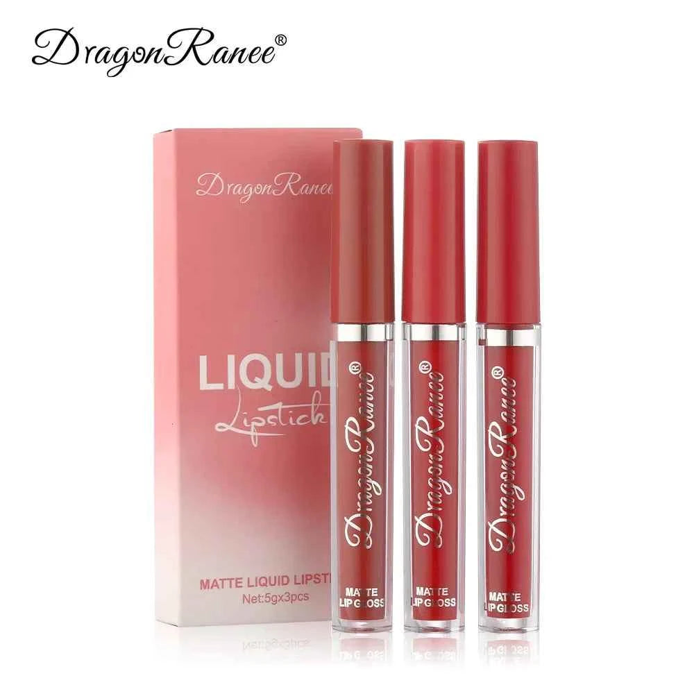 Image of 3 Stück flüssige Lippenstifte Set langlebiges Make-up für Frauen koreanische Schönheits kosmetik matte Lippenstifte wasserdicht langlebig
