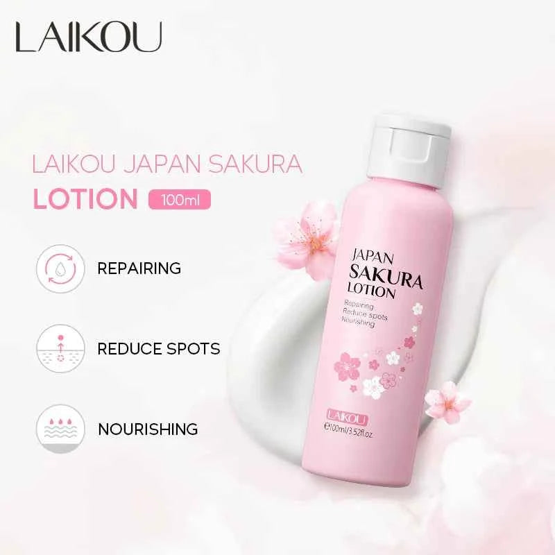 Image of Sakura Gesichtsreiniger Koreanisches Gesichtsserum Peeling Peeling Gel Befeuchten Toner Augencreme Sonnencreme Kosmetik Hautpflegeset