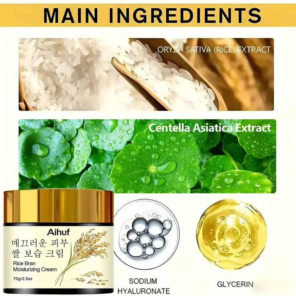 Image of Aihuf Seoul Skincare Rice Feuchtigkeitscreme mit Retinol, Hyaluronsäure, Schnee, Lotus, mehrere Pflanzenextrakte, hautaufhellend, gleichmäßiger Ton