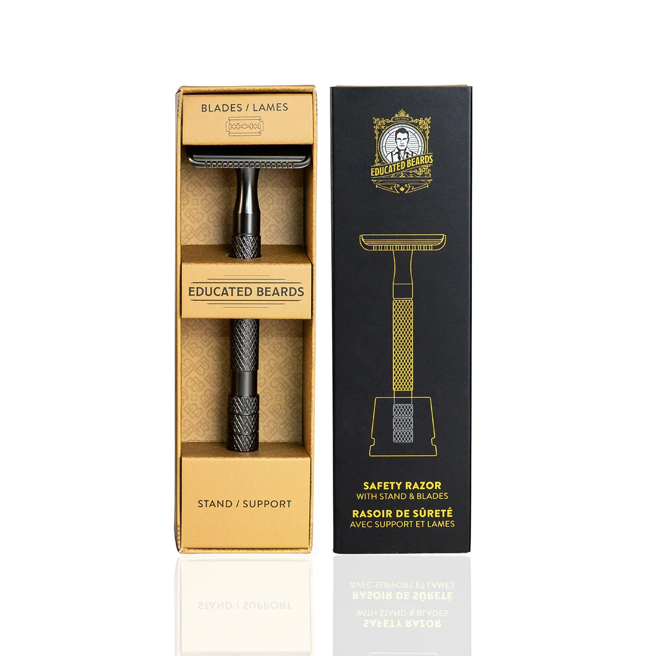 Image of Educated Beards Safety Razor with Stand & 10 Blades-1