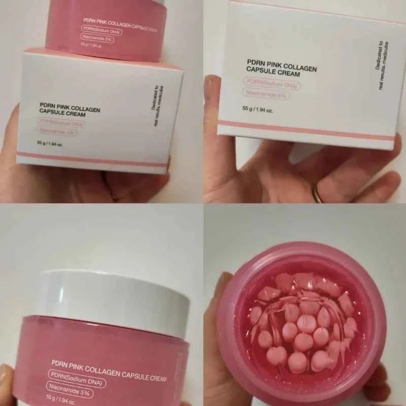 Image of Koreanische PDRN Pink Collagen Capsule Cream mit Niacinamid-Creme für unebene Hautton Leichte Gesichtsfeuchtigkeitscreme Nicht fettende Pflege
